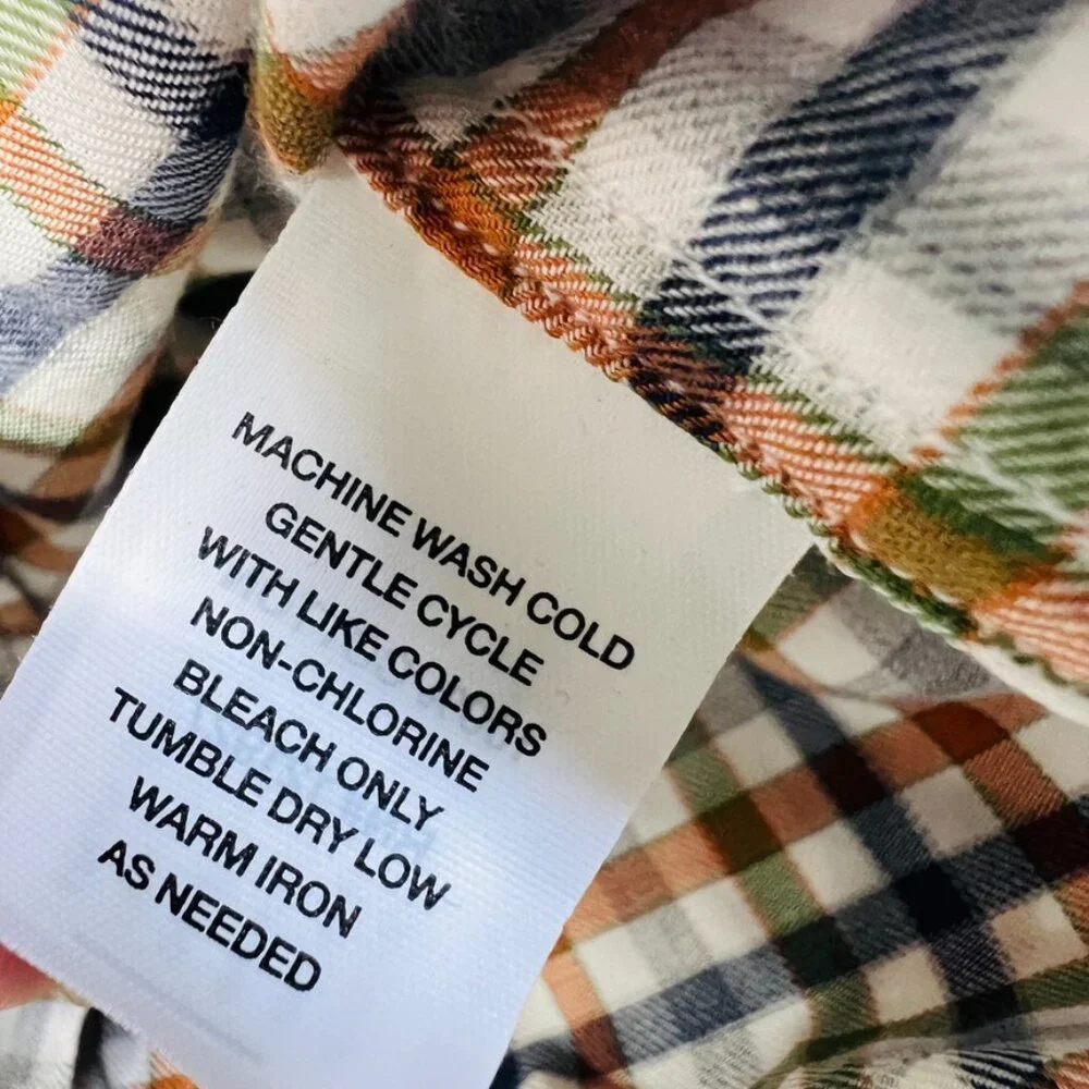 NWOT JOHNNIE-O TOP SHELF PUMPKIN GUFFY PLAID BUTTON DOWN SHIRT XXL Orange Blue - Picture 8 of 10